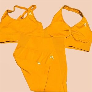 Oner Active Orange Effortless Shorts and (2) Sports Bras Set